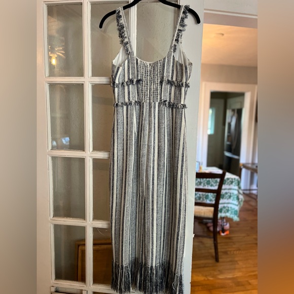 La Ligne “Jordan Dress” size 0, blue and white stripes with fringe! - Picture 9 of 11